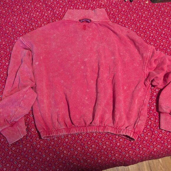 Free People Movement FP Crop Valley Girl Sweat Punch Crush Sweatshirt Pink - Picture 5 of 6